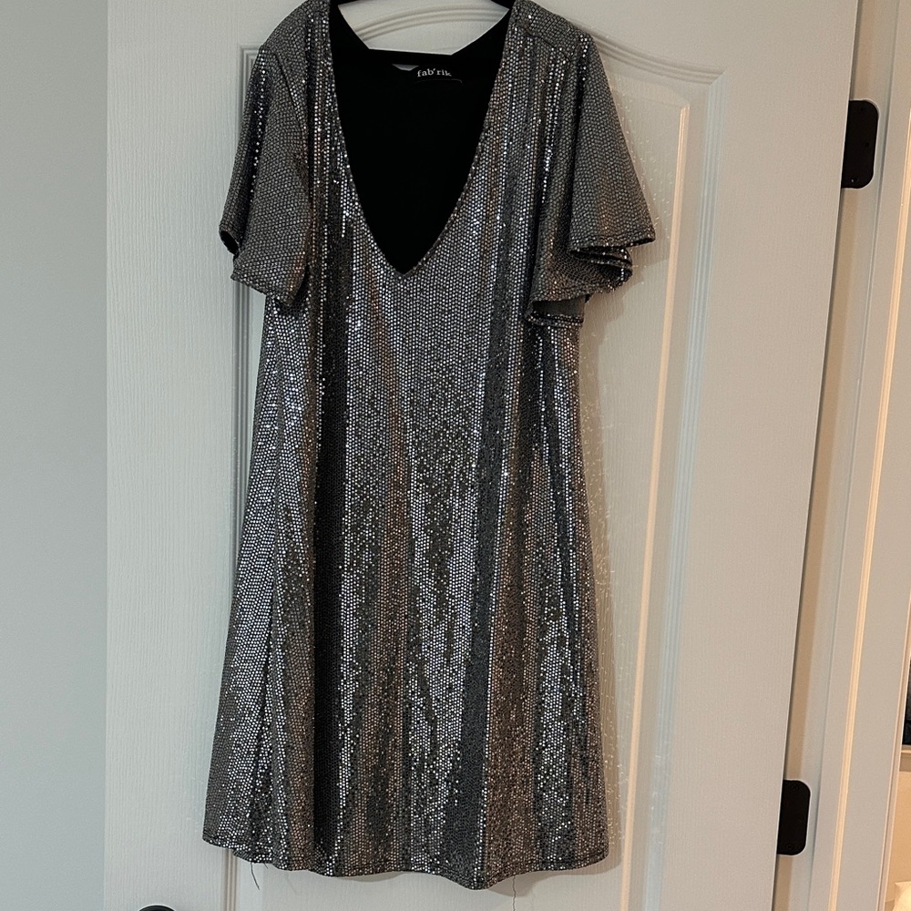 Shimmering Silver Mini Dress
